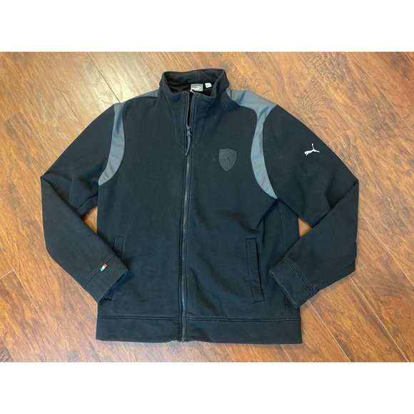 Puma Scuderia Ferrari Mens Full Zip Jacket Zip Pockets Black Size Large - Picture 1 of 9